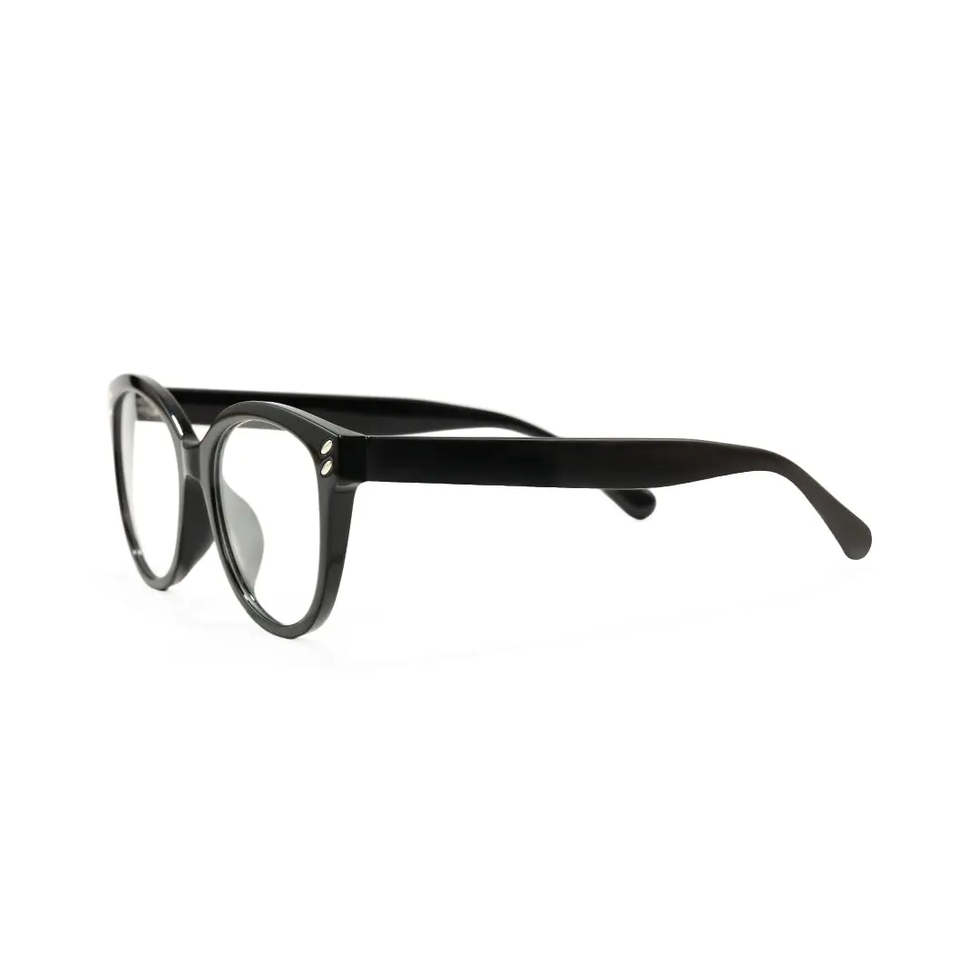 Side view of Fia cat eye tr90 eyeglasses CR0472504 in black