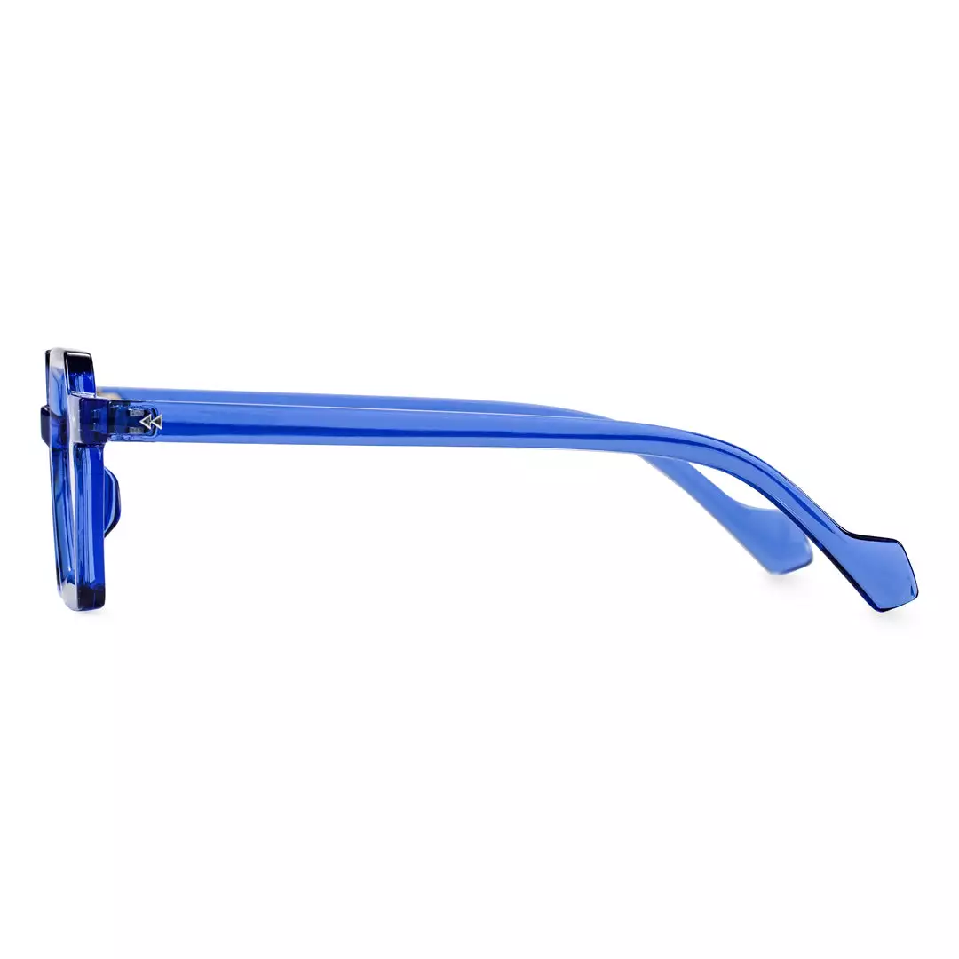 Side view of Finn geometric pc eyeglasses GP0132308 in blue