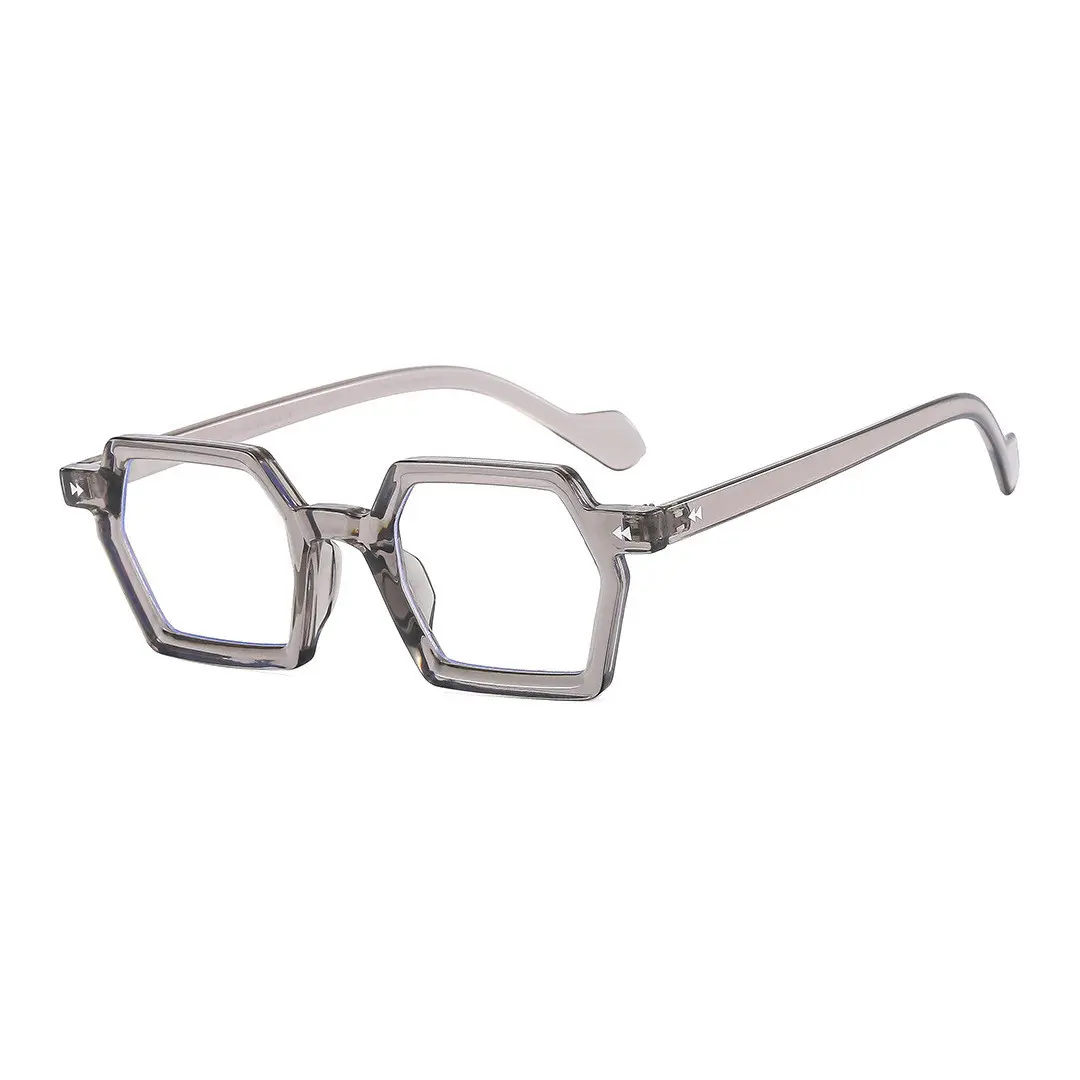 Angle view of Finn geometric pc eyeglasses GP0132308 in grey