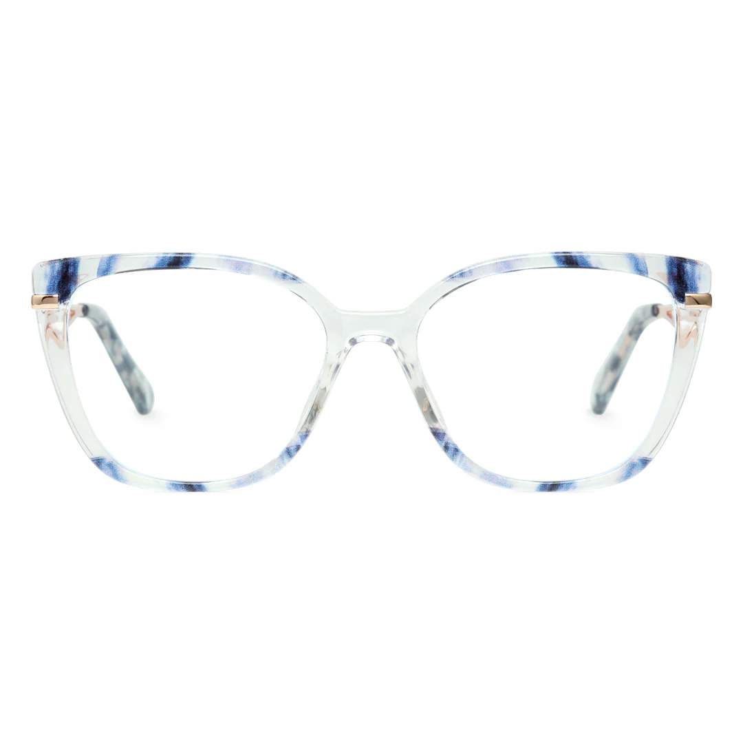 Front view of Foster cat eye tr90 eyeglasses CR0252408 in blue