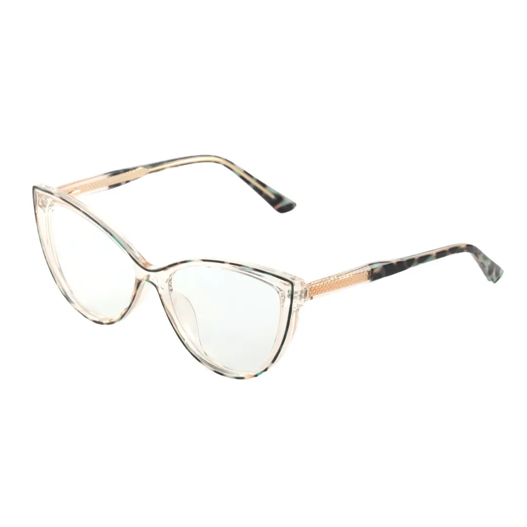 Angle view of Foster cat eye tr90 eyeglasses CR0242408 in blue tortoise