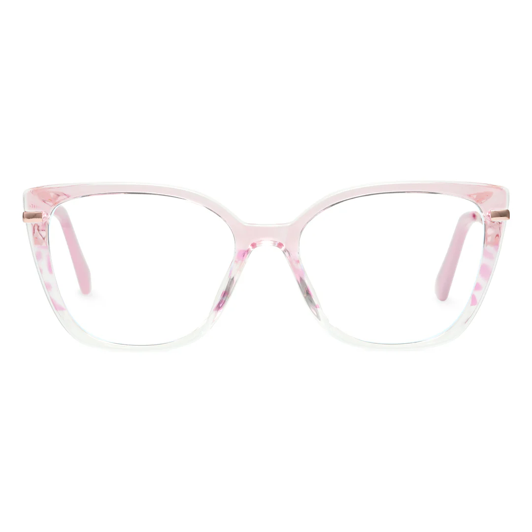 Front view of Foster cat eye tr90 eyeglasses CR0252408 in pink
