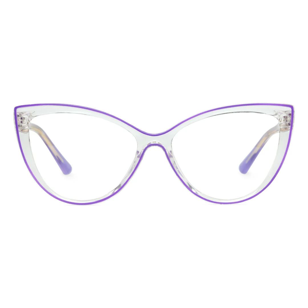Front view of Foster cat eye tr90 eyeglasses CR0242408 in purple