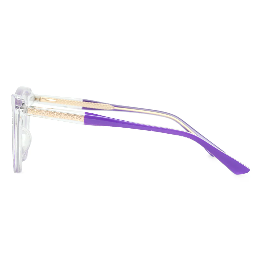 Side view of Foster cat eye tr90 eyeglasses CR0242408 in purple