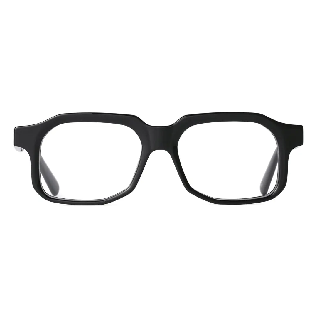 Front view of Gabri geometric acetate eyeglasses GA0202311 in black