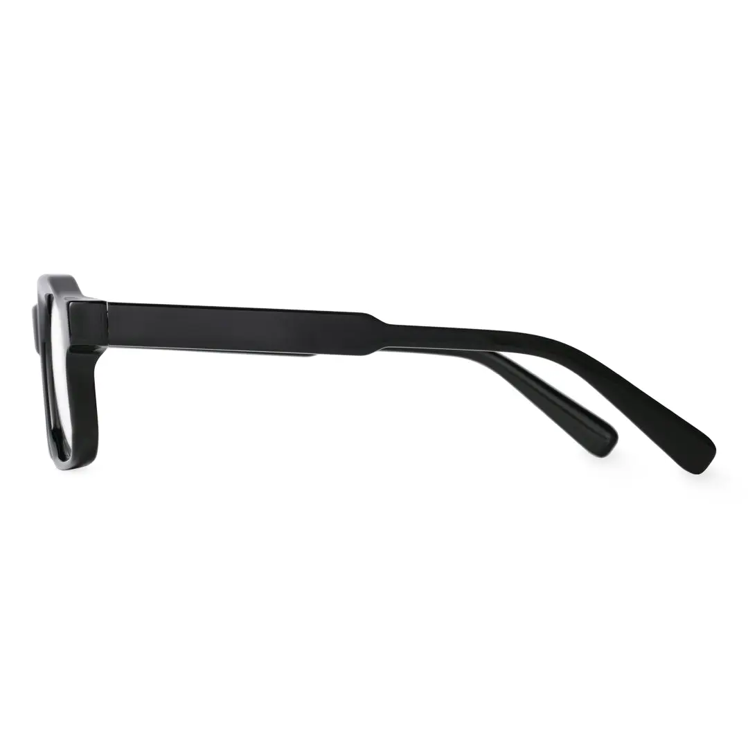 Side view of Gabri geometric acetate eyeglasses GA0202311 in black