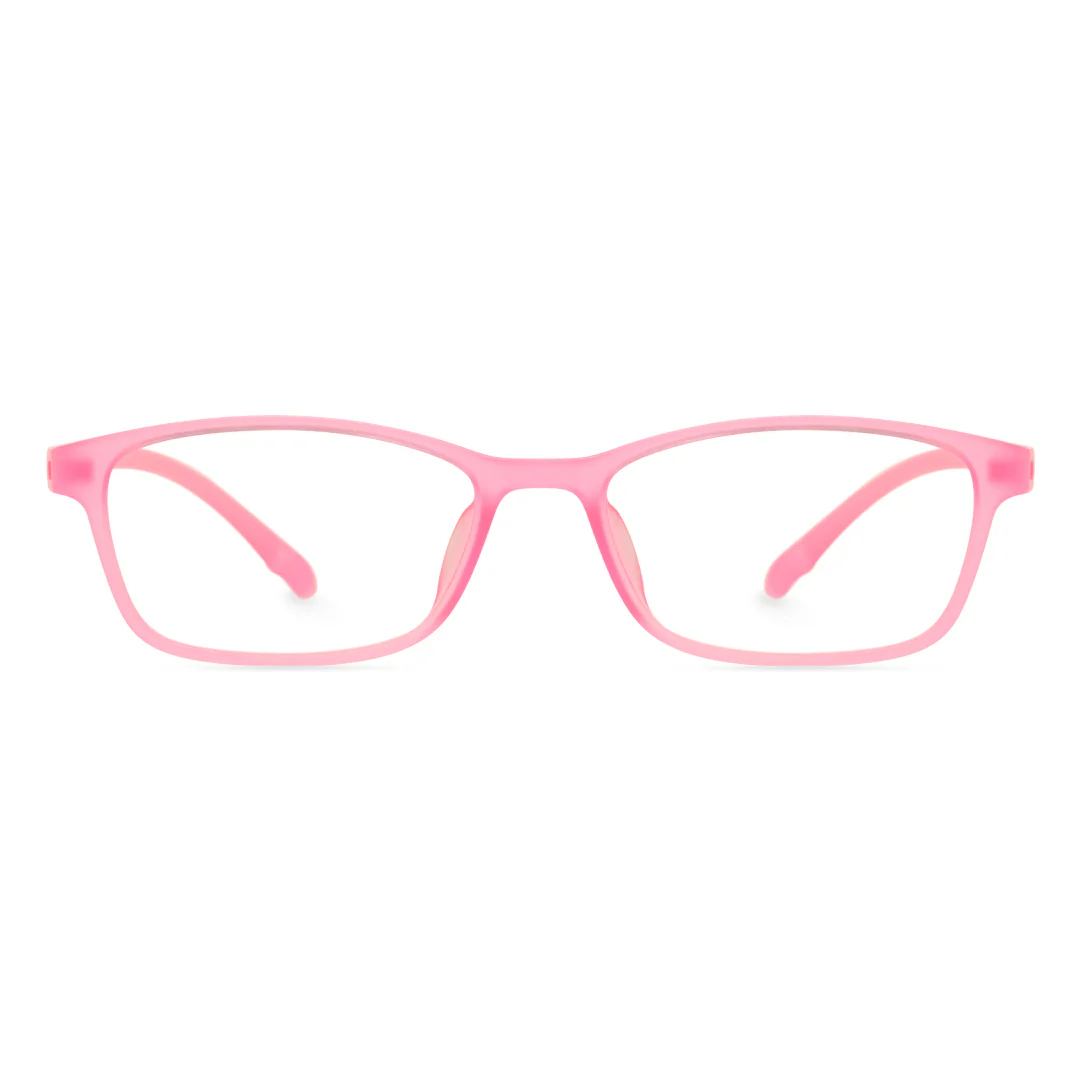 Front view of Gaius rectangle tr90 eyeglasses ER0152410 in pink