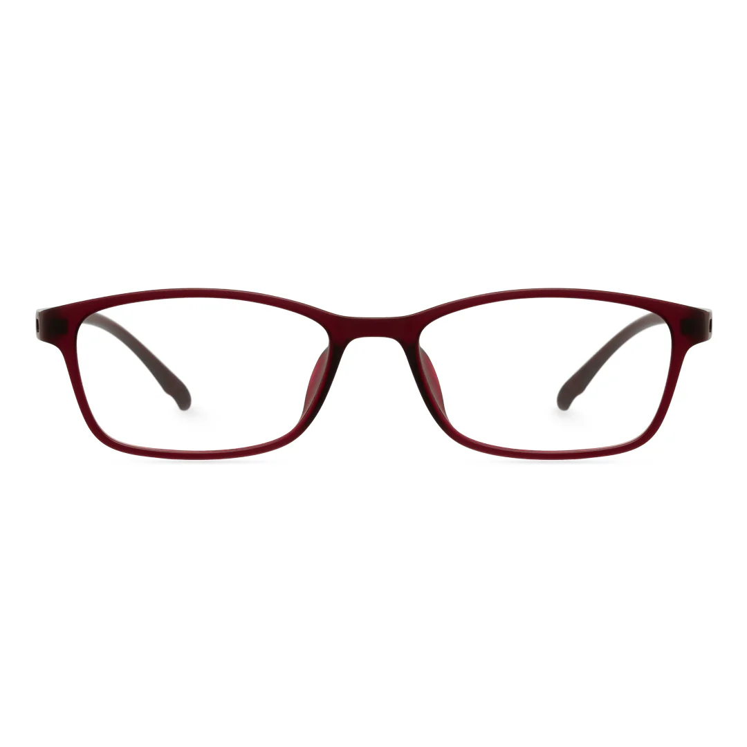 Front view of Gaius rectangle tr90 eyeglasses ER0152410 in red
