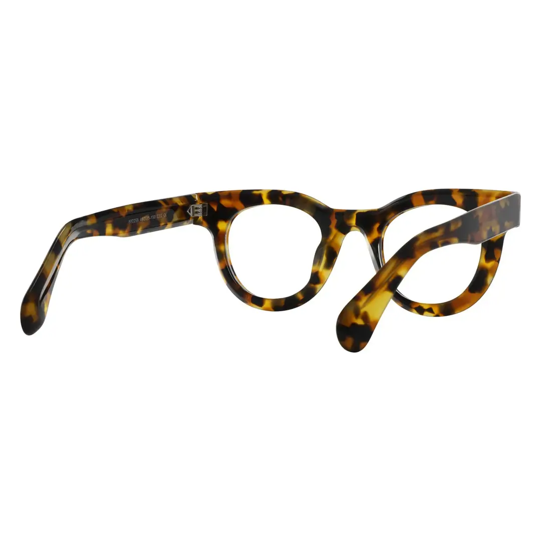 Back view of Gali round acetate eyeglasses CA0532302 in tortoise