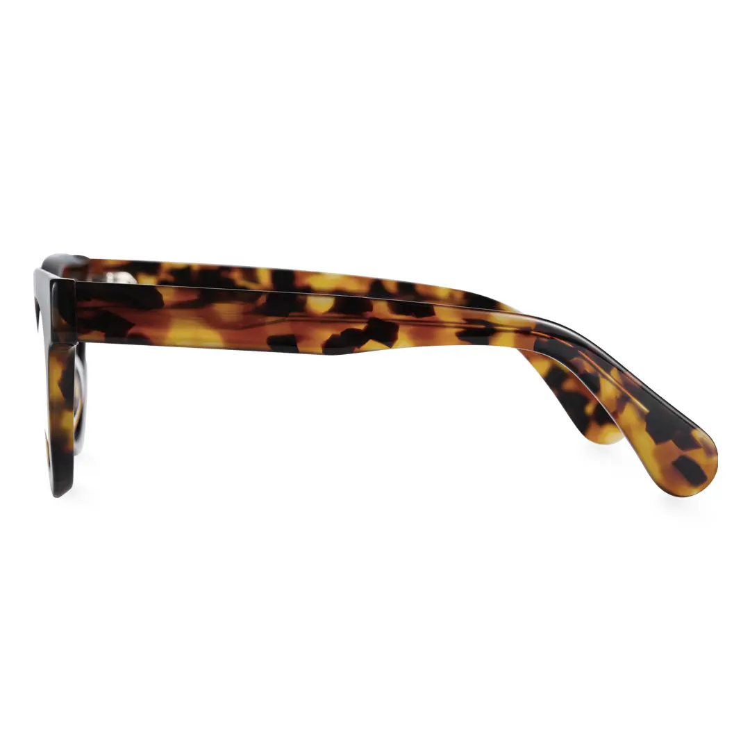 Side view of Gali round acetate eyeglasses CA0532302 in tortoise
