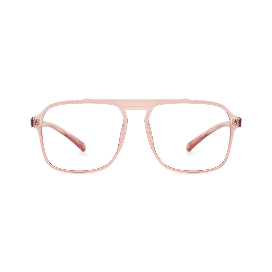 Front view of Gatsby aviator tr90 eyeglasses AR0142410 in pink
