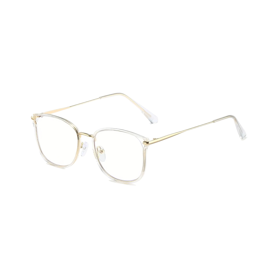 Angle view of Gena cat eye tr90 eyeglasses CR0252502 in clear