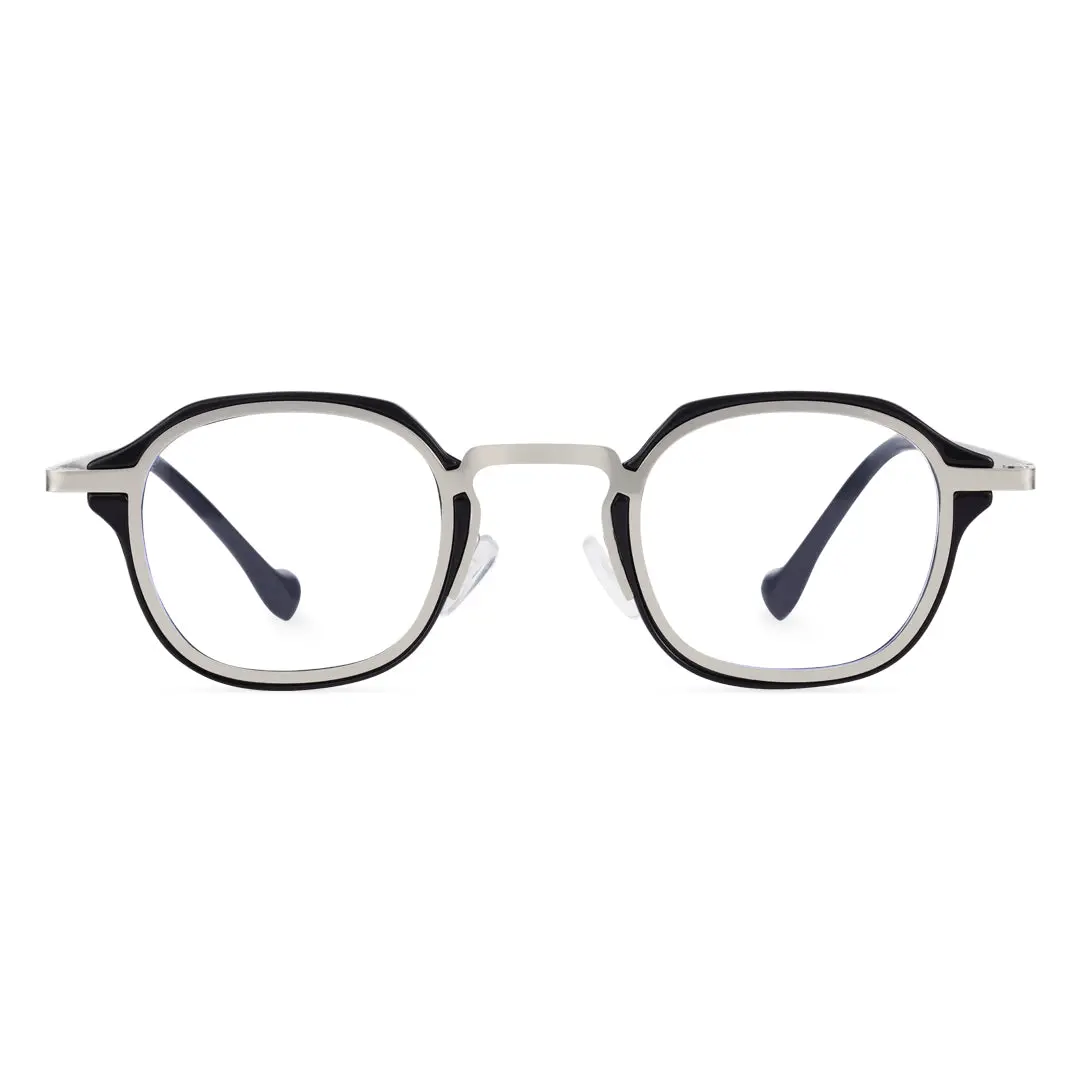 Front view of Gene square pc eyeglasses SP0042207 in grey