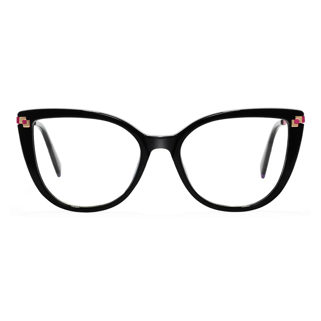 Front view of Gigi cat eye tr90 eyeglasses CR0182502 in black