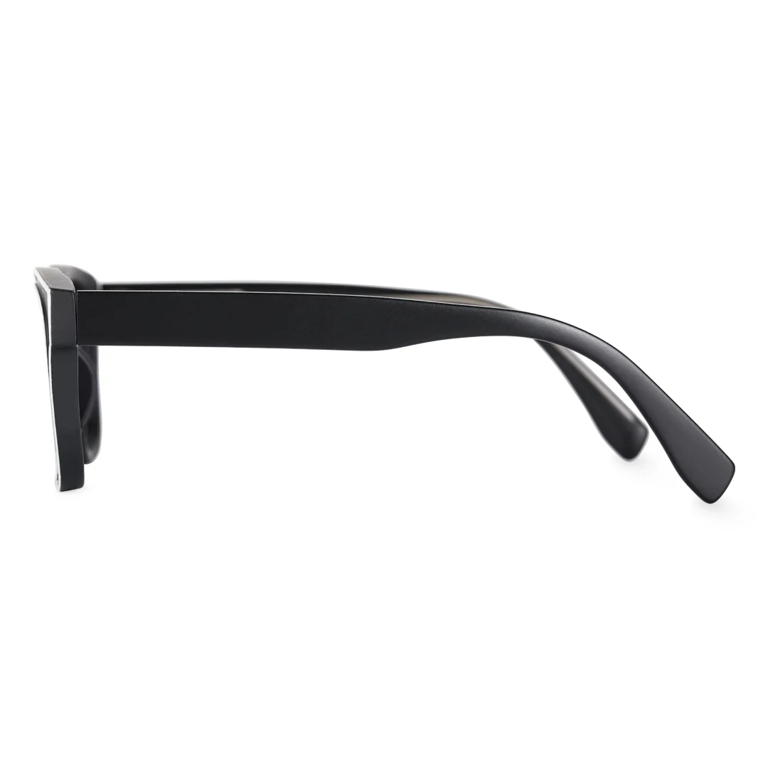 Side view of Grant square acetate sunglasses RA0012402 in black