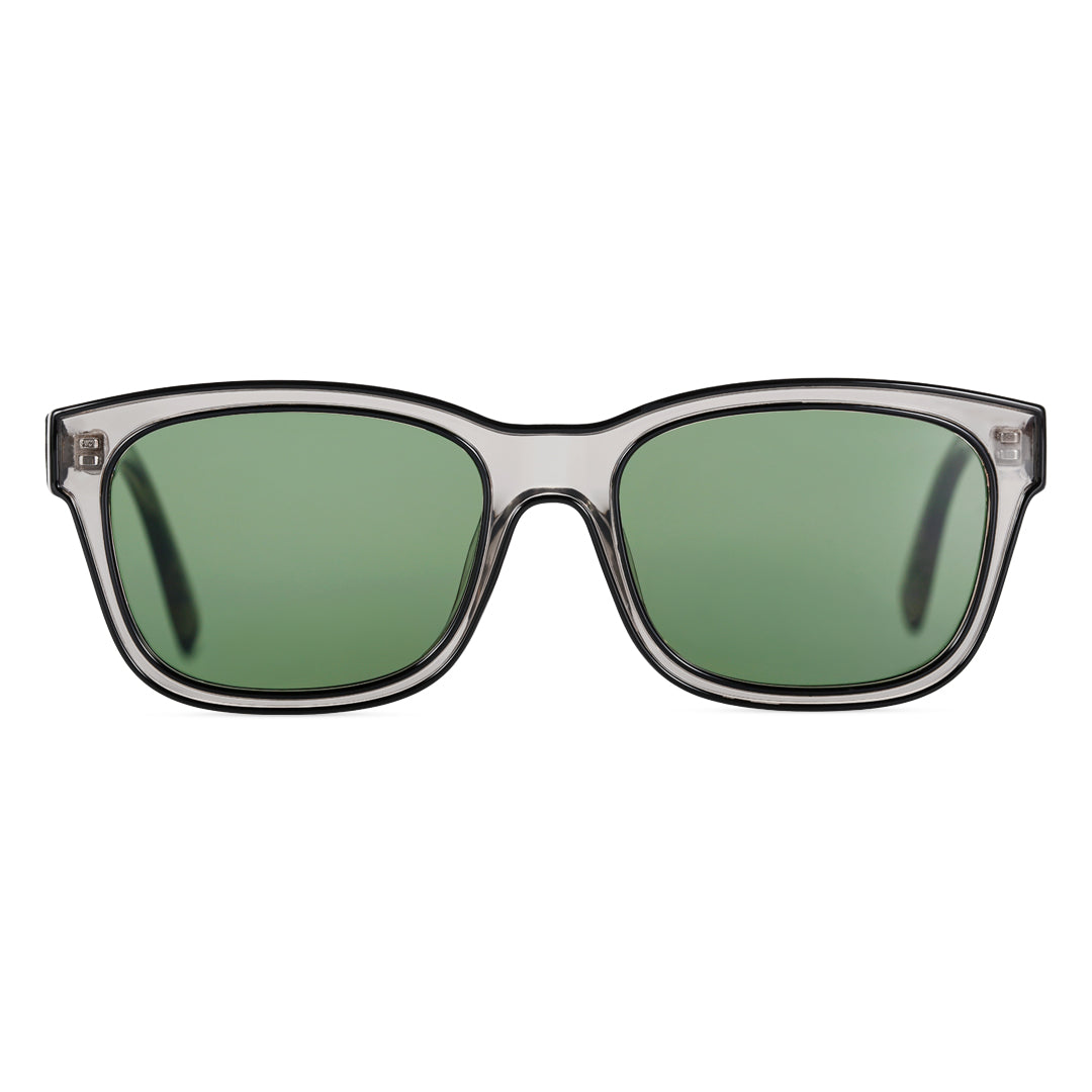 Front view of Grant square acetate sunglasses RA0012402 in green