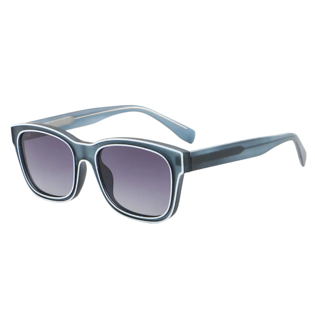 Angle view of Grant square acetate sunglasses RA0012402 in light purple