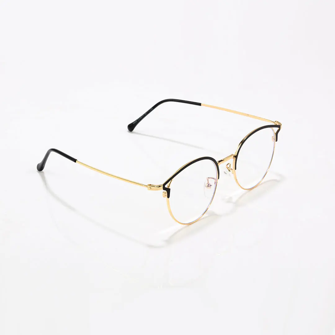 Frame detail view of Haya round metal eyeglasses RM0462504 in gold