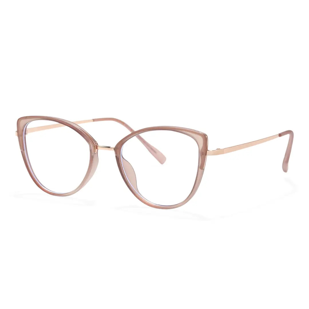 Angle view of Hayes cat-eye tr90 eyeglasses CR0122402 in brown