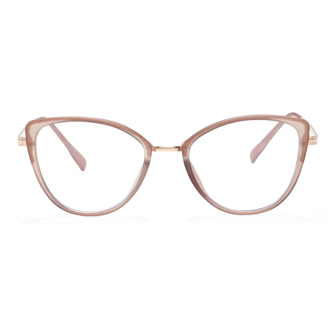Front view of Hayes cat-eye tr90 eyeglasses CR0122402 in brown