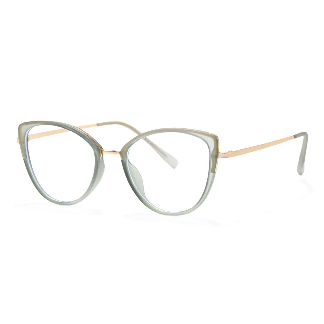 Angle view of Hayes cat-eye tr90 eyeglasses CR0122402 in green
