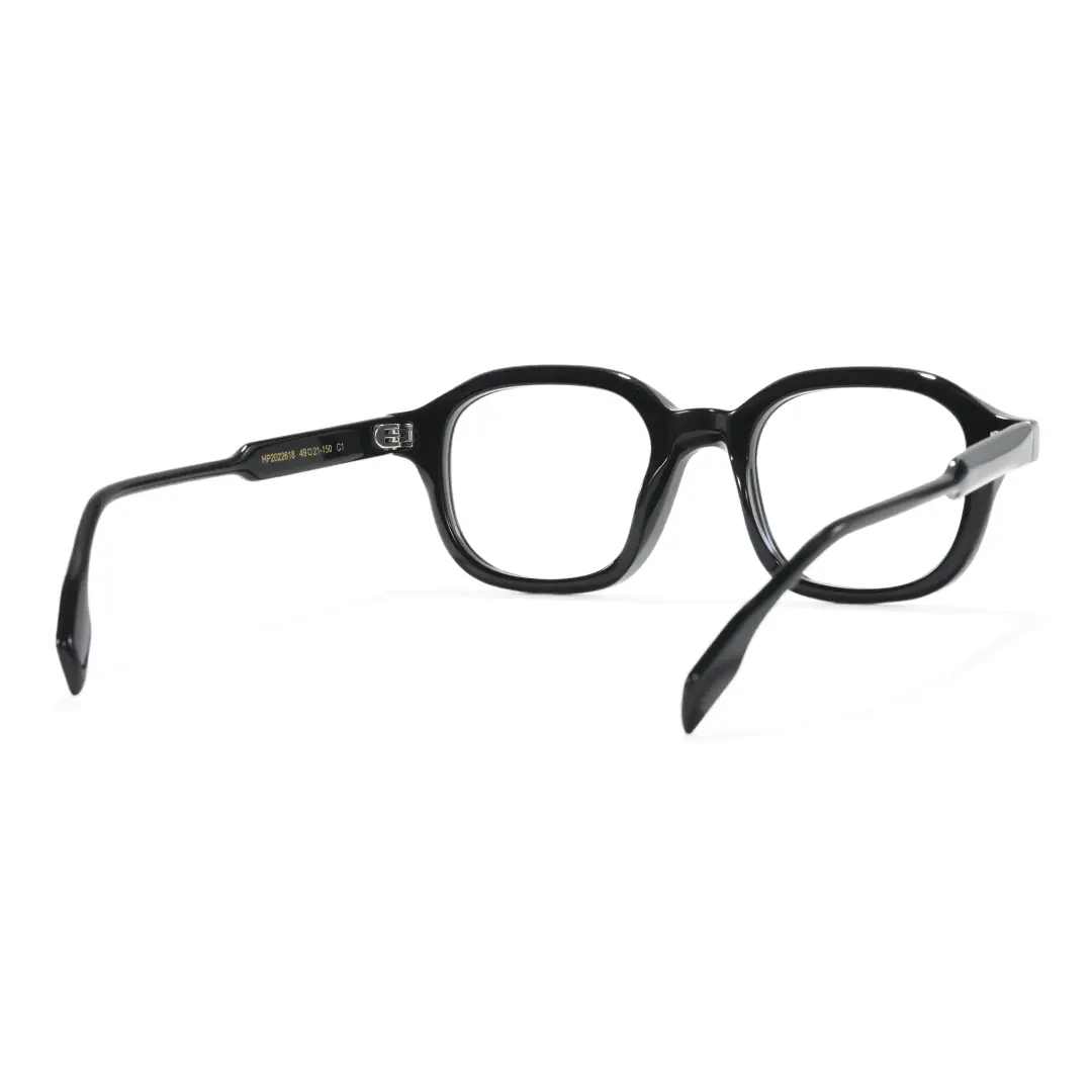 Back view of Henrik square acetate eyeglasses SA0052312 in black