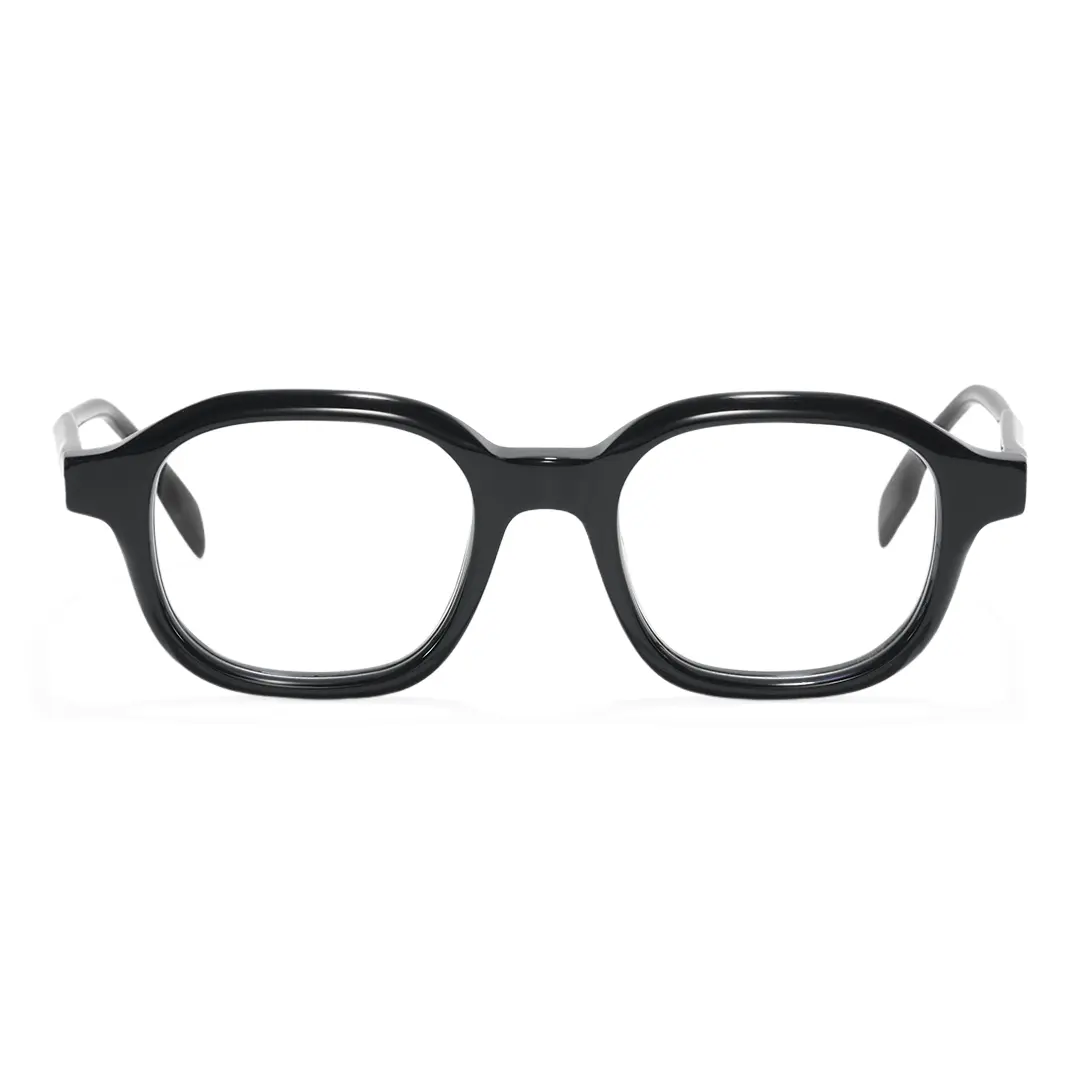 Front view of Henrik square acetate eyeglasses SA0052312 in black