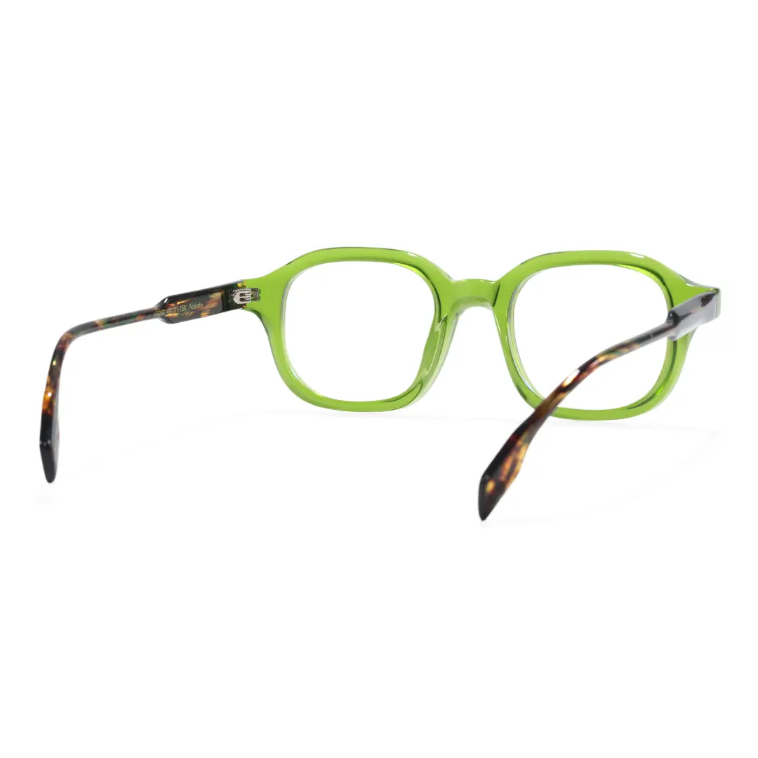 Back view of Henrik square acetate eyeglasses SA0052312 in green