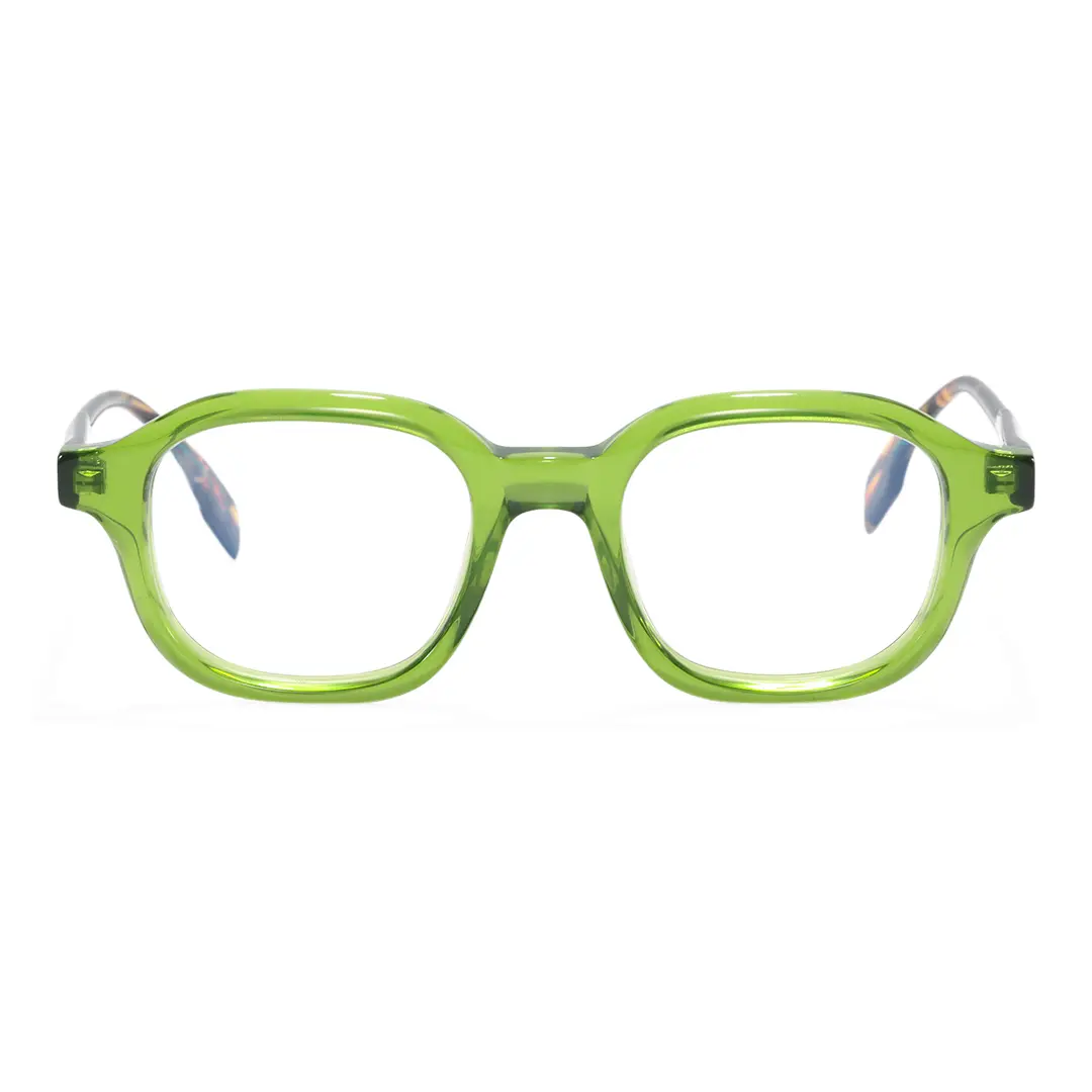 Front view of Henrik square acetate eyeglasses SA0052312 in green