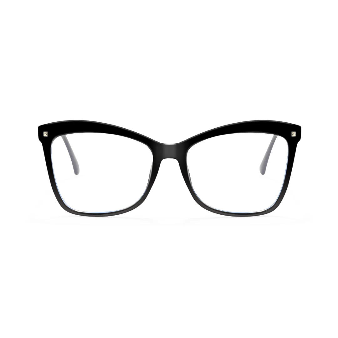 Front view of Hera cat eye pc eyeglasses CP0422504 in black