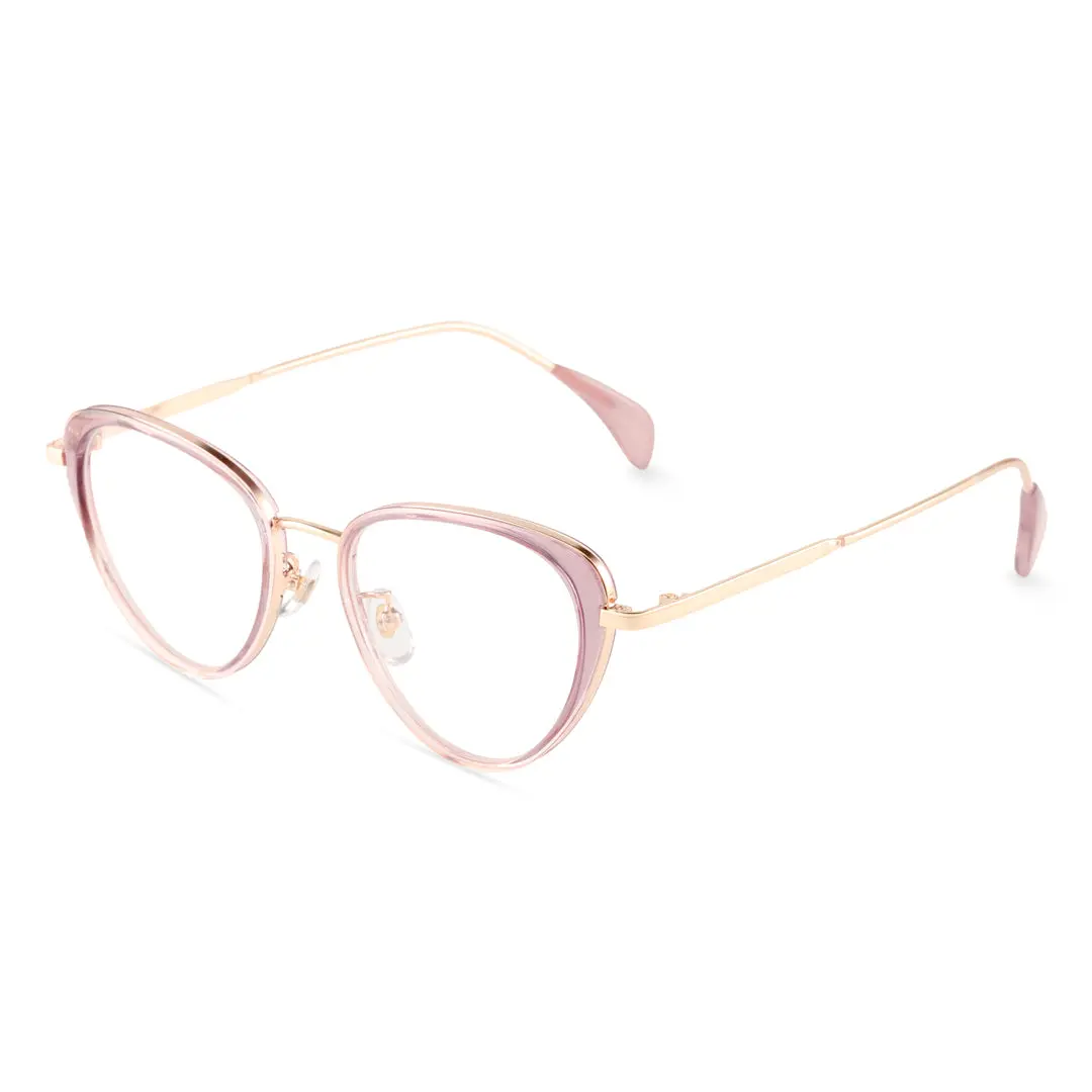 Angle view of Hulda cat eye tr90 eyeglasses CR0072411 in purple