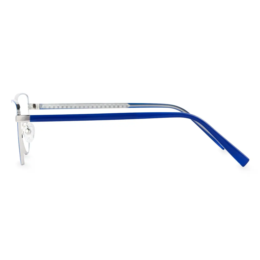 Side view of Ingrid cat eye metal eyeglasses CM0072208 in blue