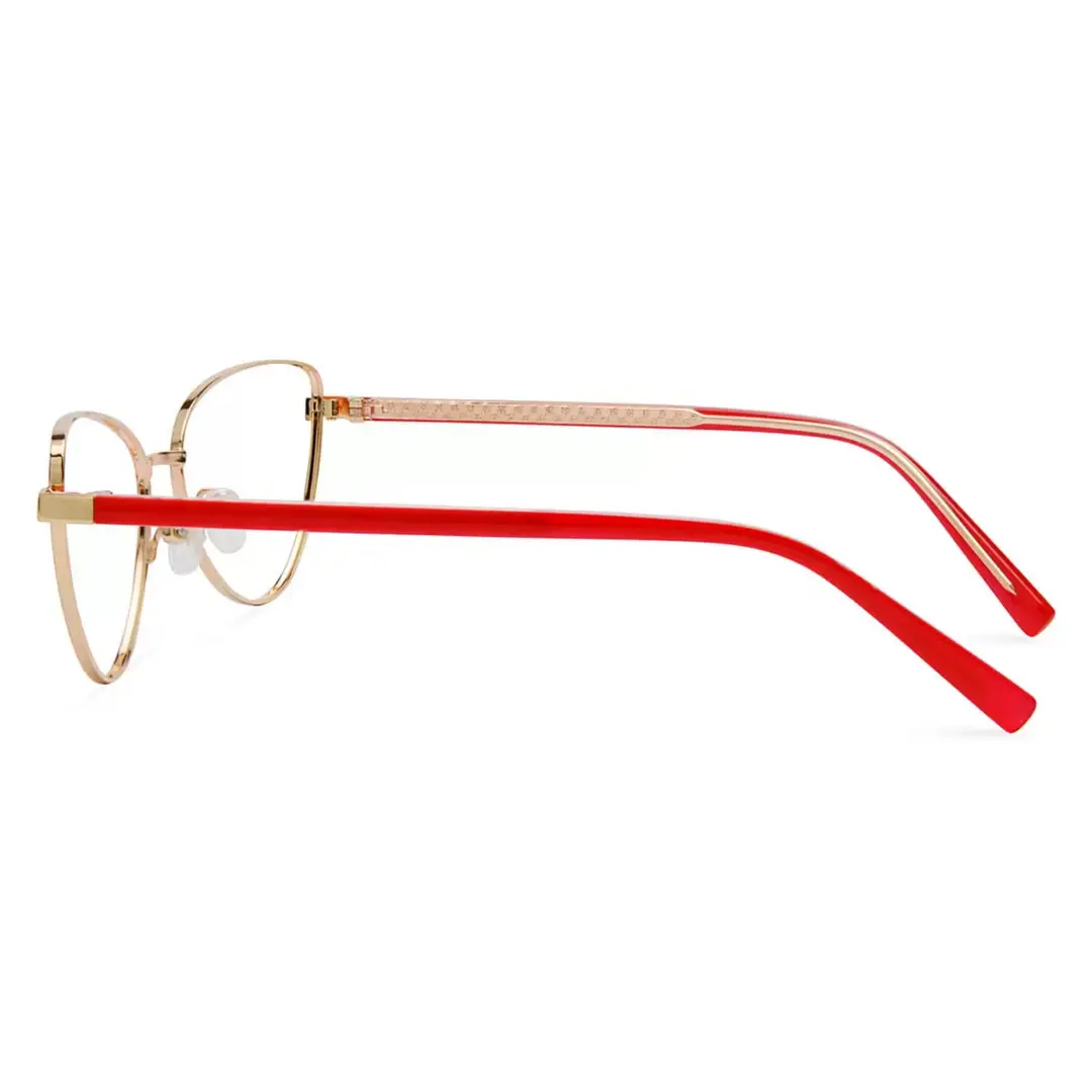 Side view of Ingrid cat eye metal eyeglasses CM0072208 in red