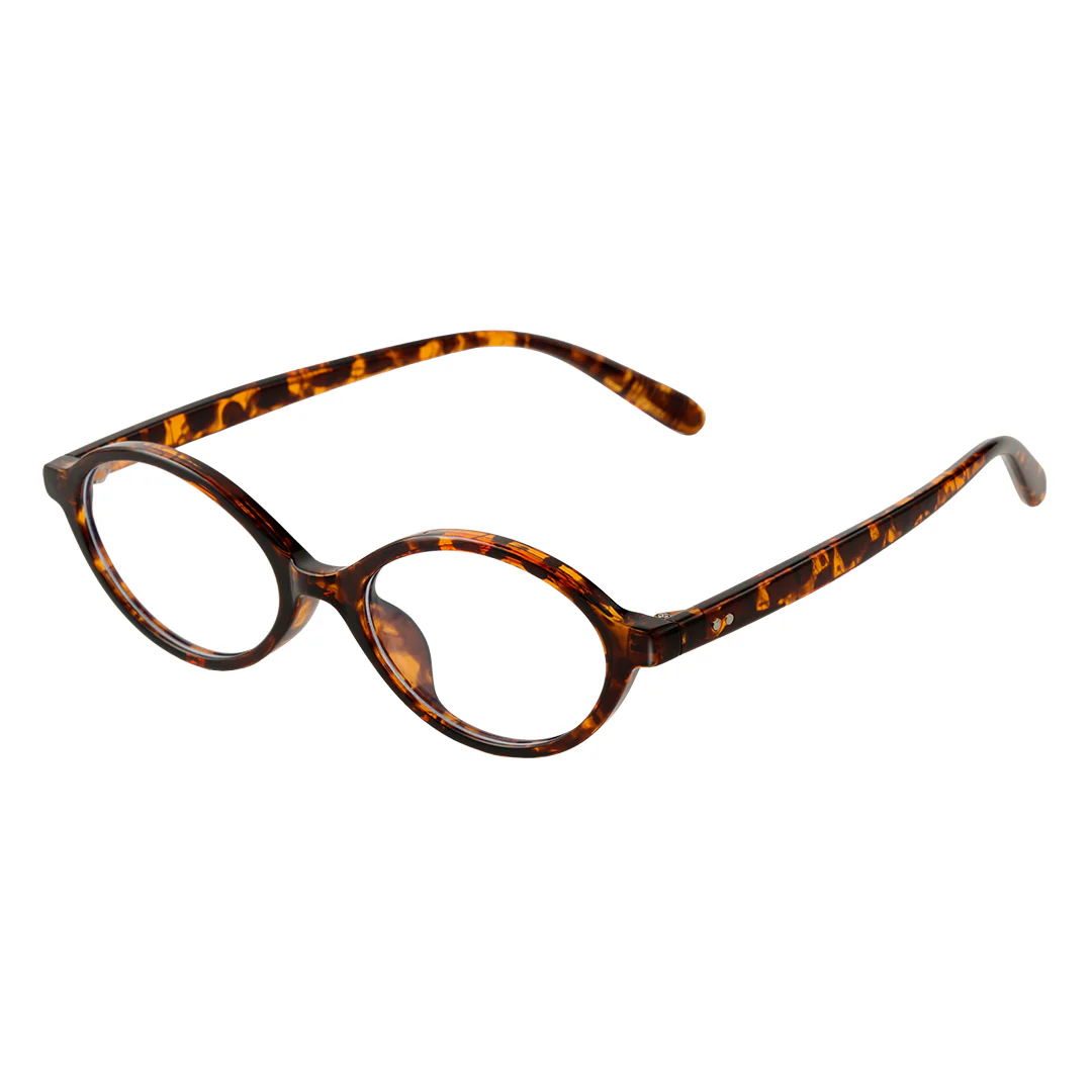 Angle view of isra oval tr90 eyeglasses or0312402 in tortoise