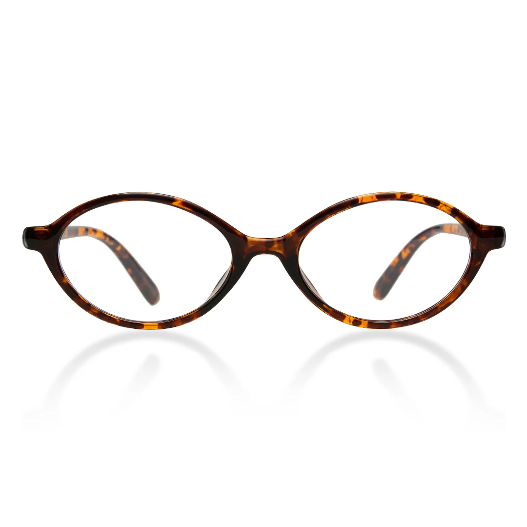 Front view of isra oval tr90 eyeglasses or0312402 in tortoise