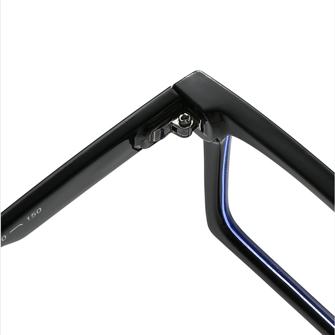 Hinge detail of Ivan rectangle pc eyeglasses EP0102508 in black