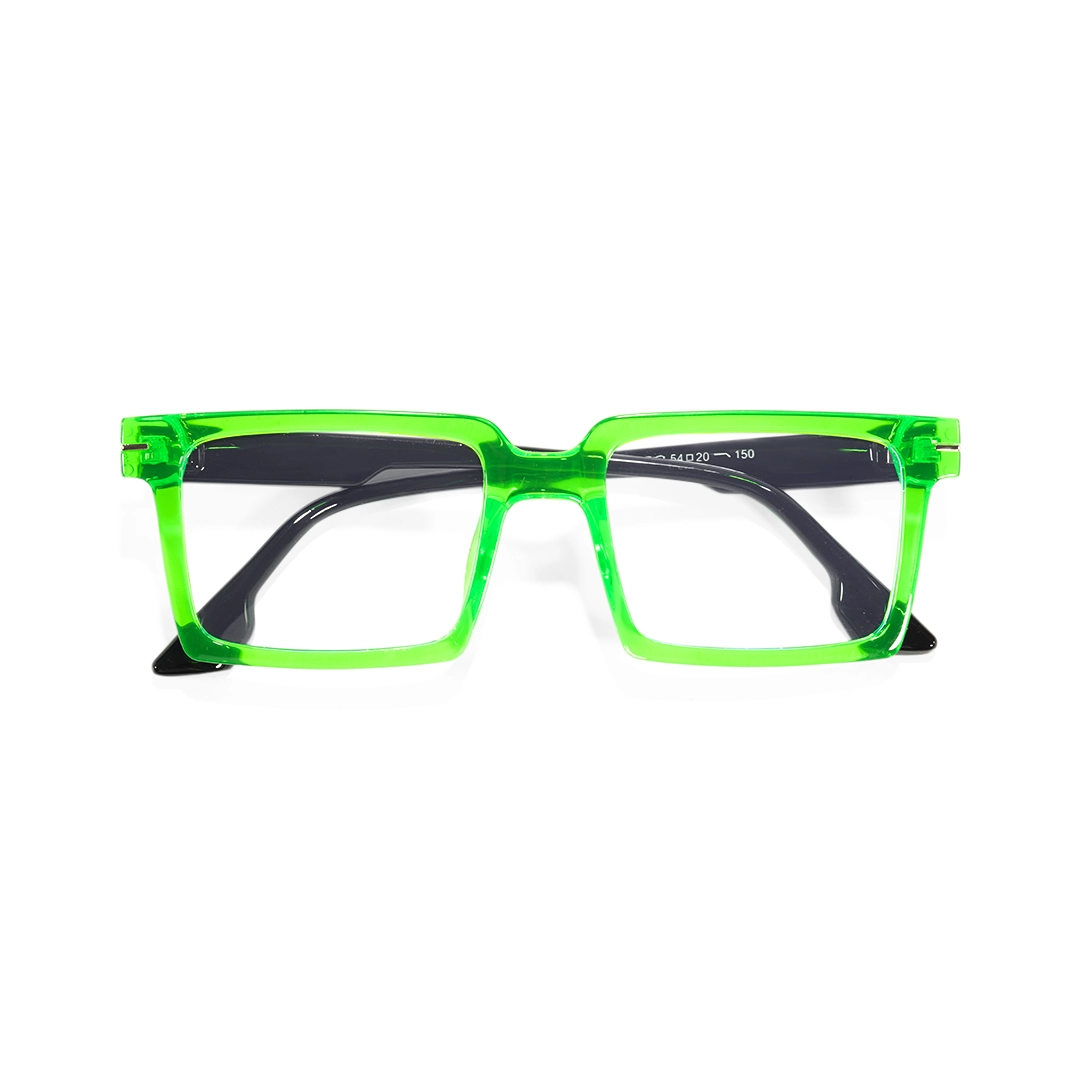 Front folded view of Ivan rectangle pc eyeglasses EP0102508 in green