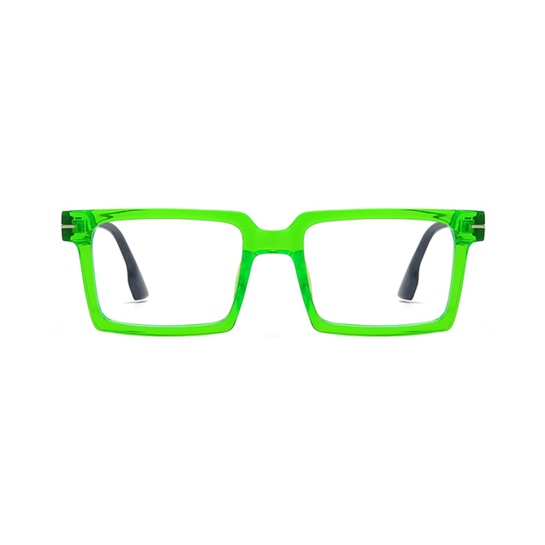 Front view of Ivan rectangle pc eyeglasses EP0102508 in green
