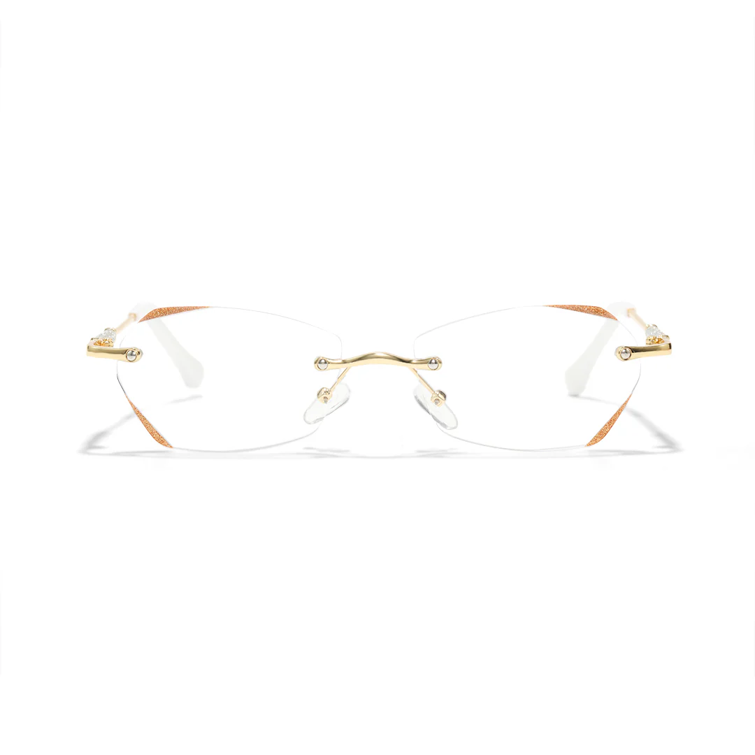 Front view of Jala oval metal eyeglasses OP0012503 in gold