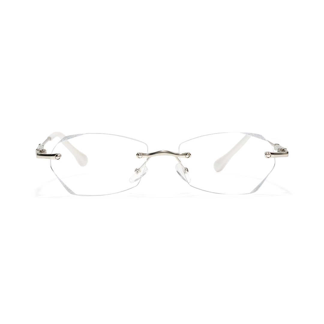 Front view of Jala oval metal eyeglasses OP0012503 in silver