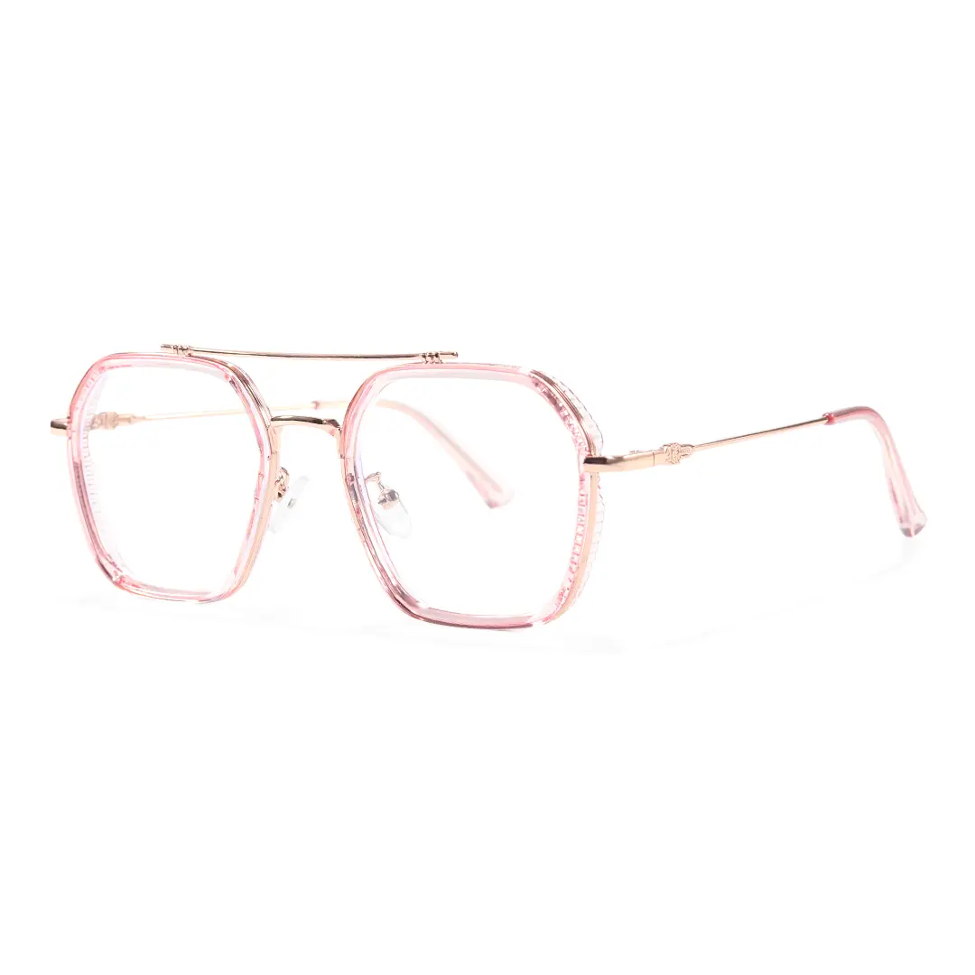 Angle view of Jamie aviator tr90 eyeglasses AX0132507 in pink