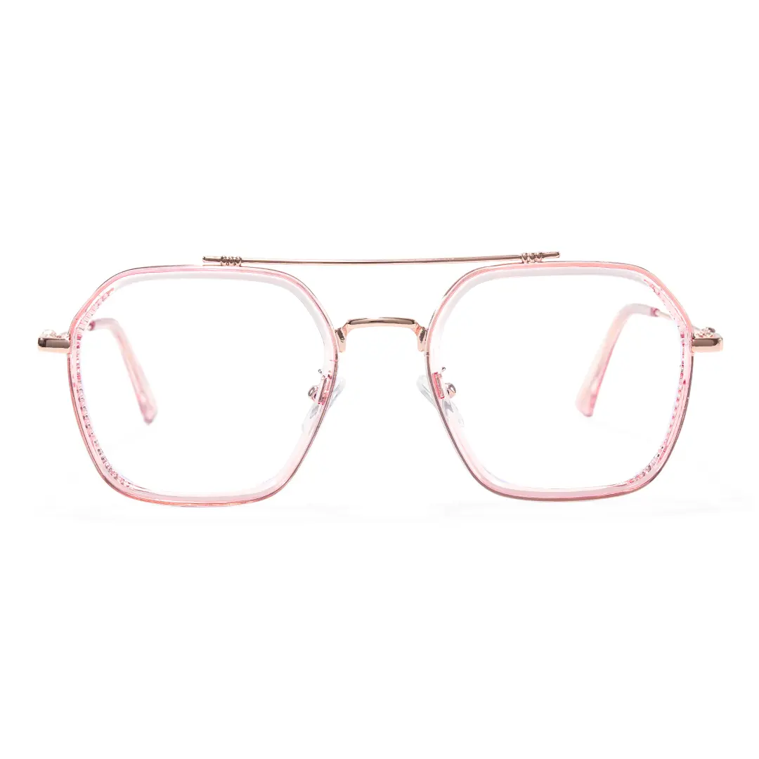 Front view of Jamie aviator tr90 eyeglasses AX0132507 in pink