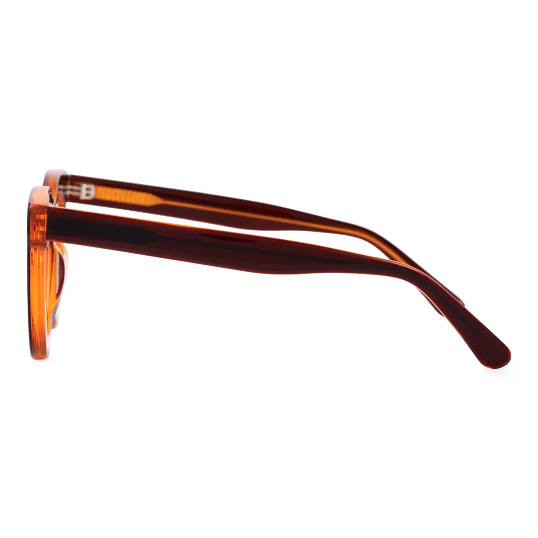 Side view of Jax round acetate eyeglasses RA0182406 in brown
