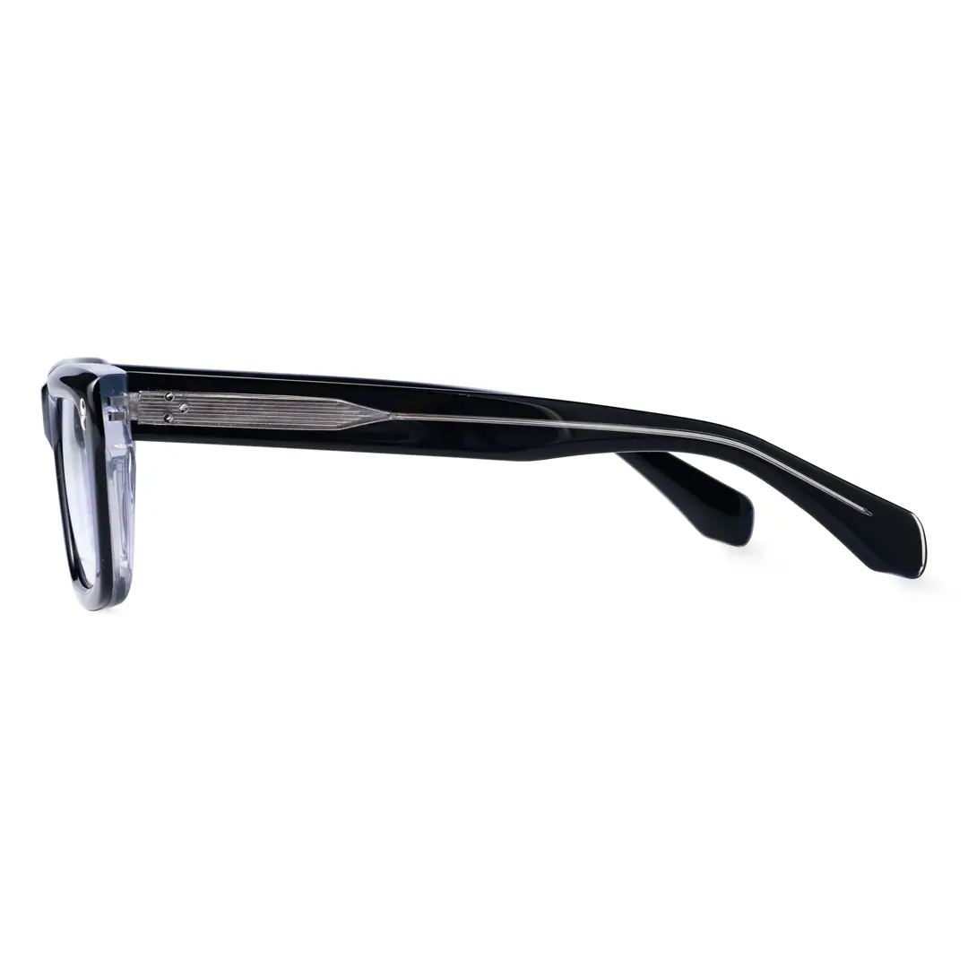 Side view of Jean rectangle acetate eyeglasses EA0062305 in black