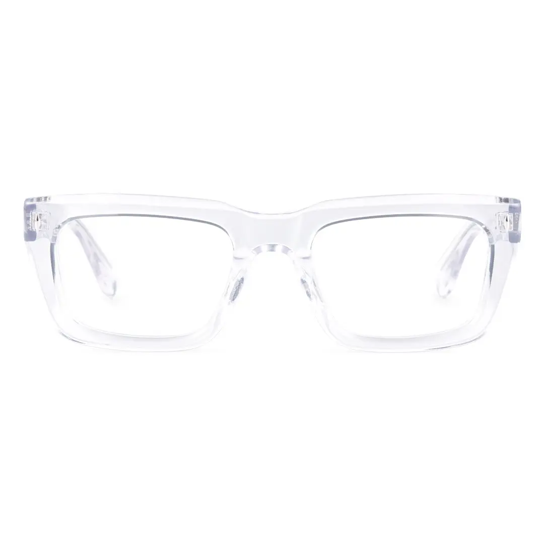 Front view of Jean rectangle acetate eyeglasses EA0062305 in clear