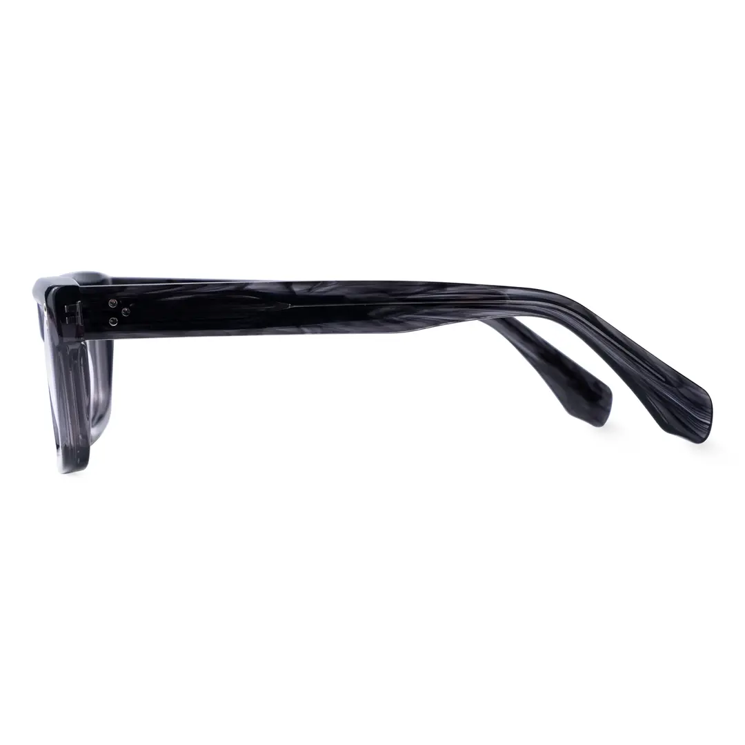 Side view of Jean rectangle acetate eyeglasses EA0062305 in silver