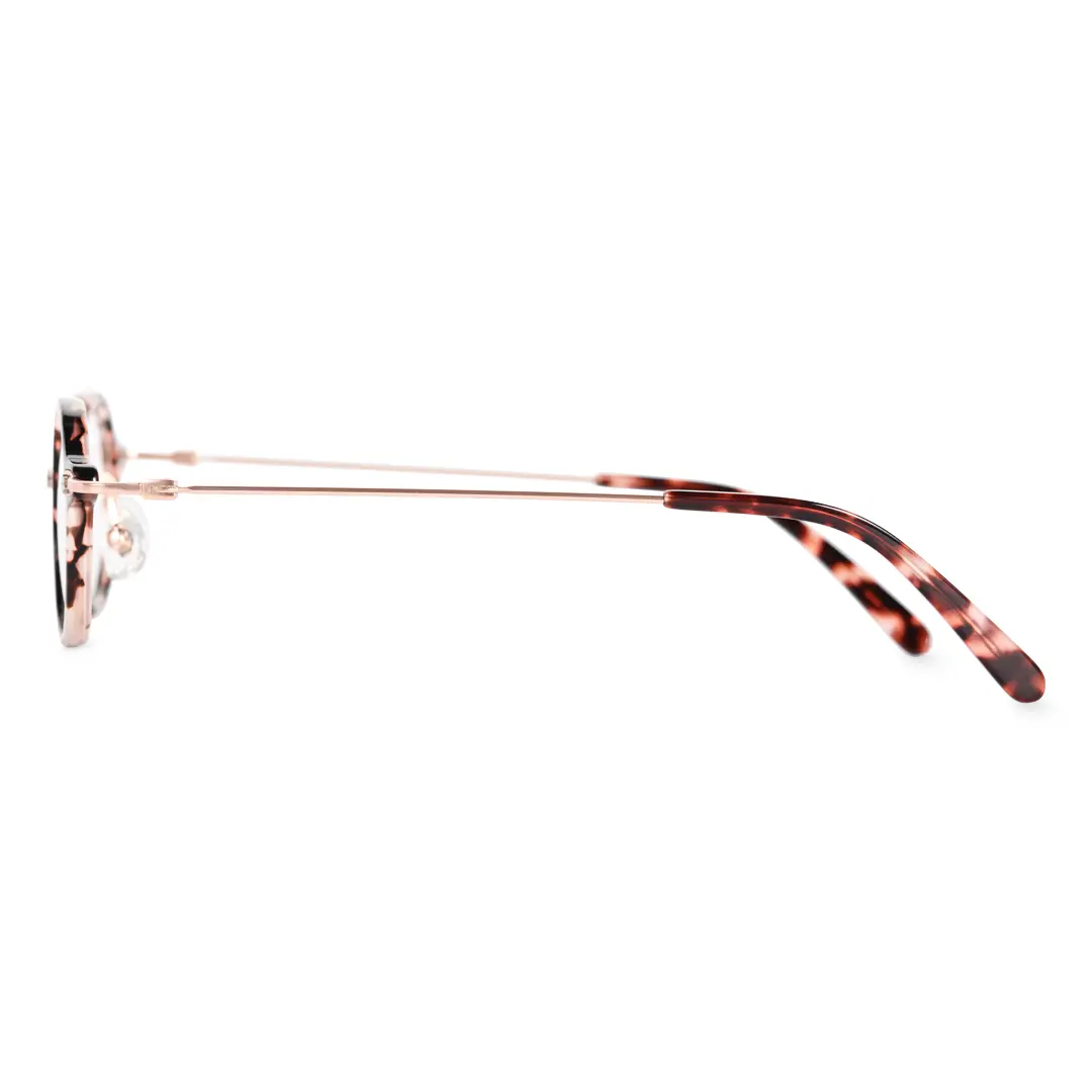 Side view of jeremy round acetate eyeglasses ra0142402 in tortoise