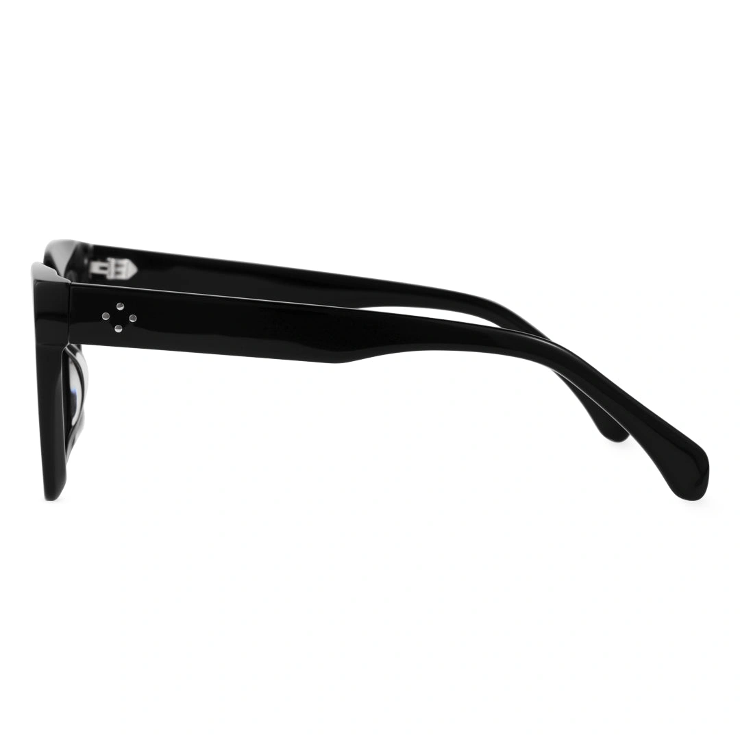 Side view of Jessy square acetate eyeglasses SA0142406 in black