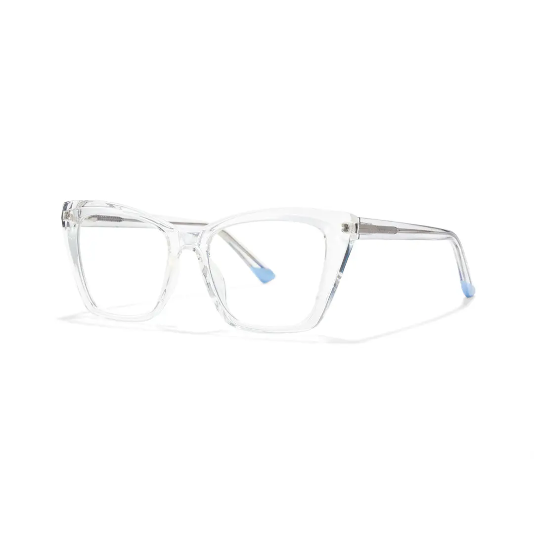Angle view of Jodi cat eye tr90 eyeglasses CR0212502 in clear