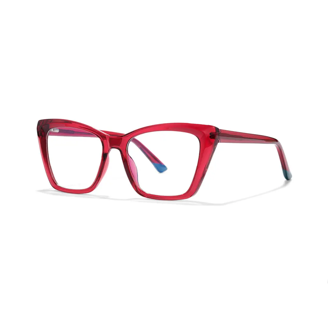 Angle view of Jodi cat eye tr90 eyeglasses CR0212502 in red
